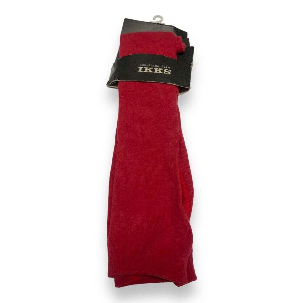 IKKS Girls Tights Sz 23/26 18-24 Mo Brick Red Cotton Blend‎ NEW